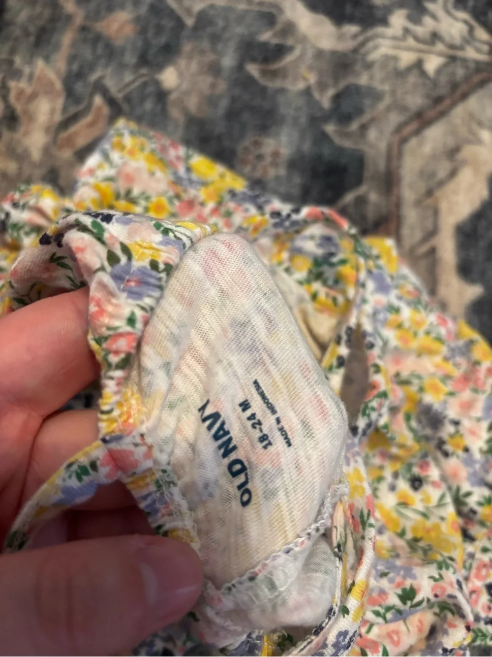 Old Navy Yellow & Pink Floral Kids One-Piece Footie